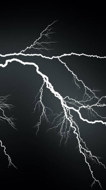 Lightning on a black background, digital art clipart