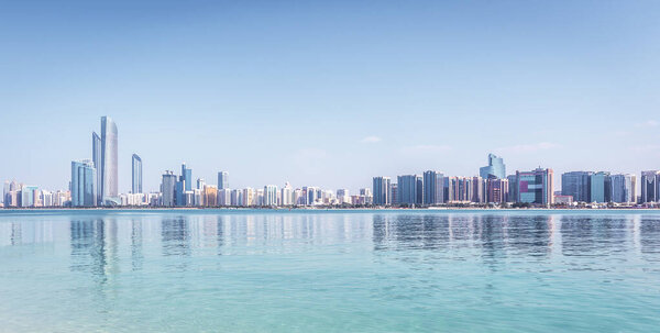 Abu Dhabi Skyline with water