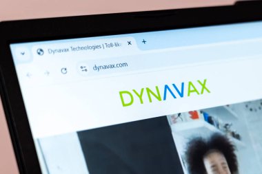 New York, USA - January 01, 2025: Dynavax Technologies website on computer screen highlighting biotechnology innovations and vaccine research clipart