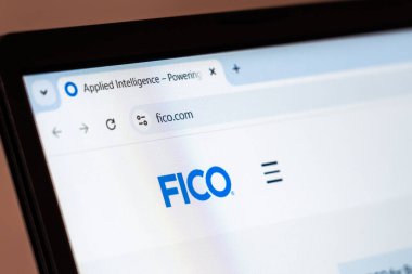 New York, ABD - 10 Ocak 2025: FICO uygulamalı istihbarat ve karar yönetimi web sitesi