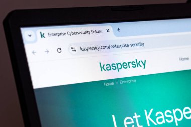 New York, ABD - 22 Ocak 2025: Kaspersky resmi girişim siber güvenlik çözümleri web sitesi