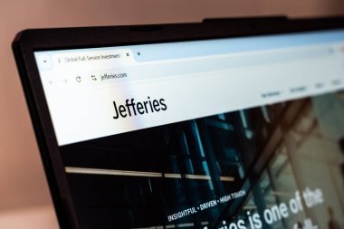 New York, ABD - 20 Ocak 2025: Yatırım bankacılığı ve finans hizmetleri sergilenen Jefferies web sitesi
