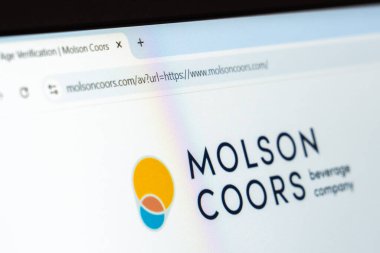 New York, USA - January 26, 2025: Molson Coors website homepage displaying logo and beverage company services and products clipart