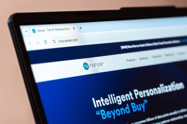 New York, ABD - 31 Ocak 2025: Navan şirket seyahati ve gider yönetimi platformu dizüstü bilgisayar ekranında gösterildi