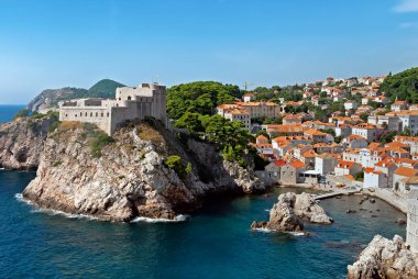 Hırvatistan 'ın Dubrovnik kenti ve limanı