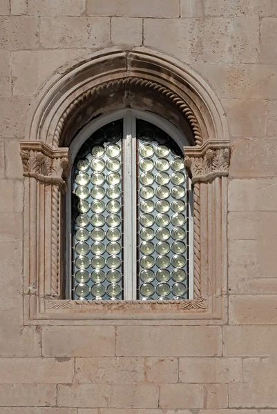 Janela Ornamentada Edifício Antigo Dubrovnik Croácia — Fotografia de Stock