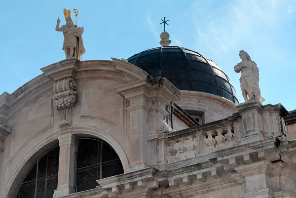 St Blaise's Church (1715) top statues in Dubrovnik, Croatia