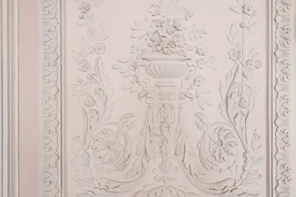 Floral Ornament Wall Plaster Molding — Stock Photo, Image