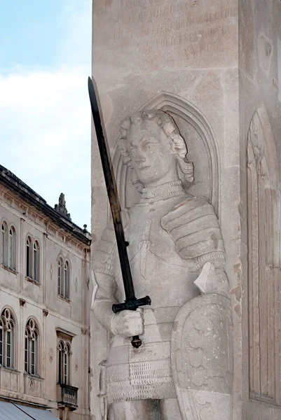 Die Orlando Säule Mit Einer Ritterstatue Auf Dem Luza Platz — Stockfoto