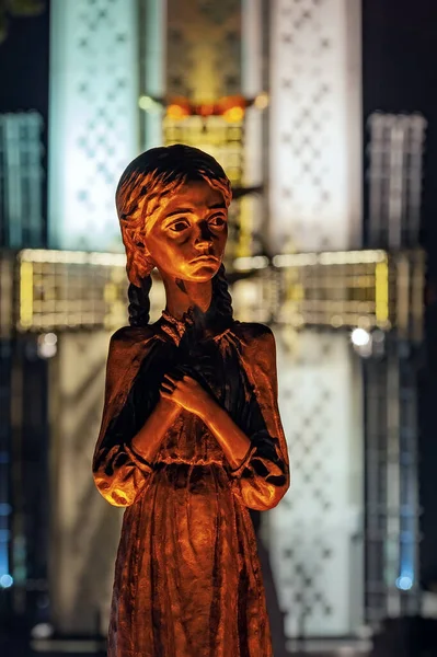 Nachtsicht Auf Das Denkmal Für Die Opfer Des Holodomors Kiew — Stockfoto