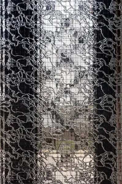 Utsmyckade Texturer Glaset Ett Fönster — Stockfoto