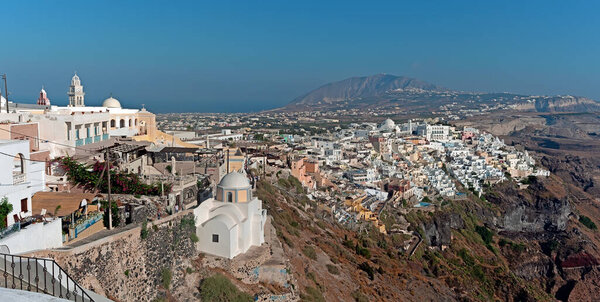 Fira city panorama of Santorini island, Greece