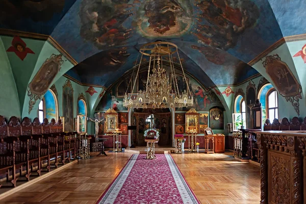 Interiér Refektáře Zachráncem Transfiguraton Kostel Vydubychi Kláštera Kyjevě Ukrajina — Stock fotografie