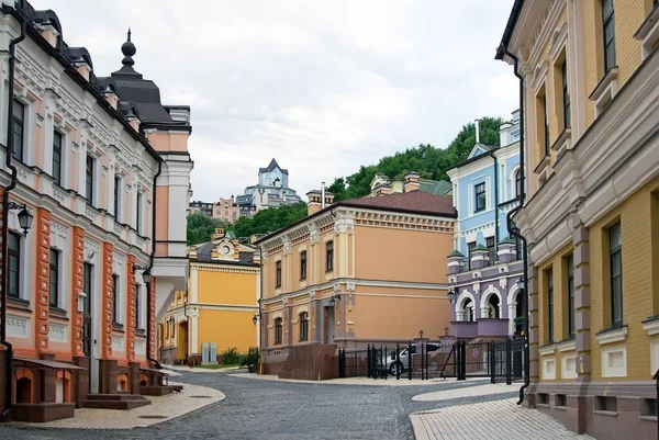 Ekskluzywne Miasto Kolorowe Budynki Ulicy Vozdvizhenka Kijowie Ukraina — Zdjęcie stockowe