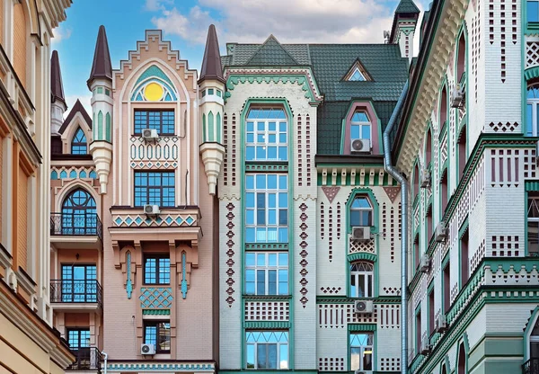 Высококлассные Красочные Городские Здания Воздвиженке Киев Украина — стоковое фото