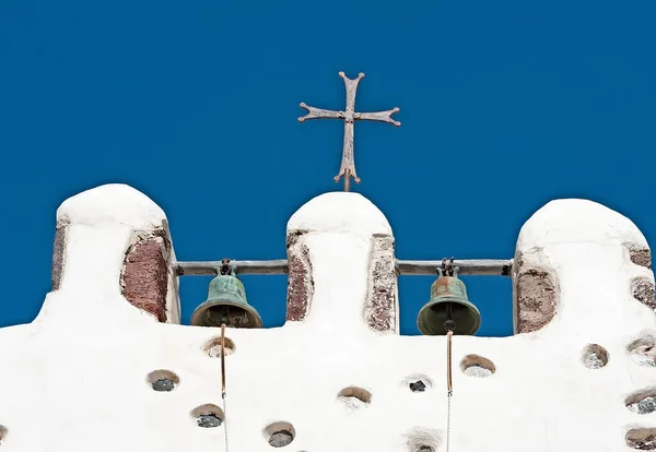 Kreuz Auf Der Spitze Der Traditionellen Griechischen Kirche — Stockfoto