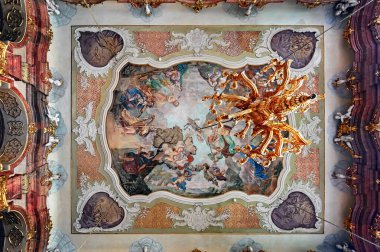 Maximillian 'ın Ksiaz Şatosu' nun tavanı, Polonya 'nın en büyük üçüncü kalesi..