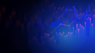 Grafik tasarım kavramında borsa veya önx ticaret yatırım grafiği.