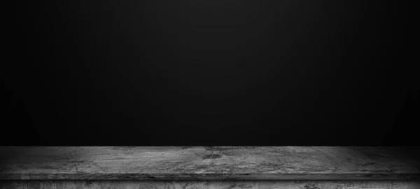 Стол Бетона Черной Стеной Использование Качестве Монтажа Отображения Продукта — стоковое фото