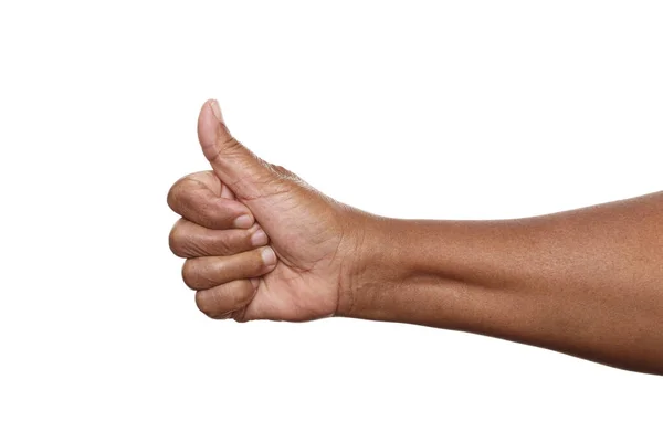 Kvinna Hand Tummen Upp Isolerad Vit Bakgrund — Stockfoto