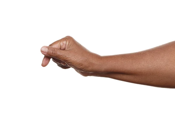 Женская Рука Поднимает Изолированные Белом Фоне — стоковое фото