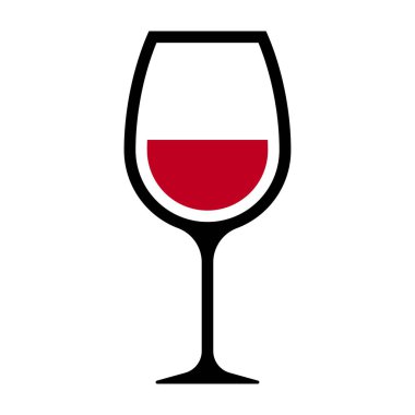 Şarap cam izole simgesi beyaz arka plan üzerinde