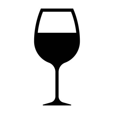 Şarap cam izole simgesi beyaz arka plan üzerinde
