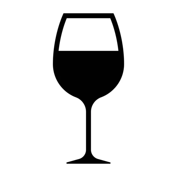 Verre Vin Icône Isolé Sur Fond Blanc — Image vectorielle