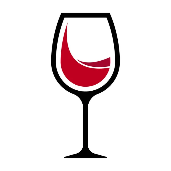 Ποτήρι Κρασί Εικονίδιο Απομονωθεί Λευκό Φόντο — Διανυσματικό Αρχείο