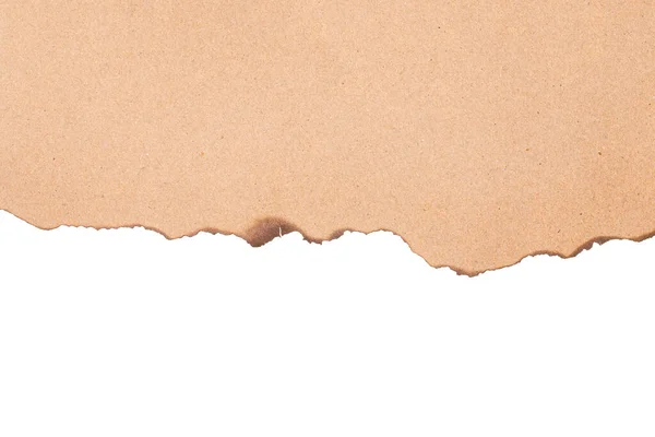 Verbrand Bruin Papier Half Geïsoleerd Witte Achtergrond Met Clipping Pad — Stockfoto