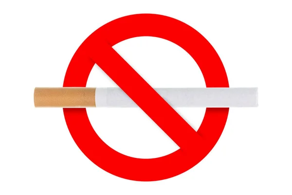 Kein Rauchverbot Auf Weißem Hintergrund — Stockfoto