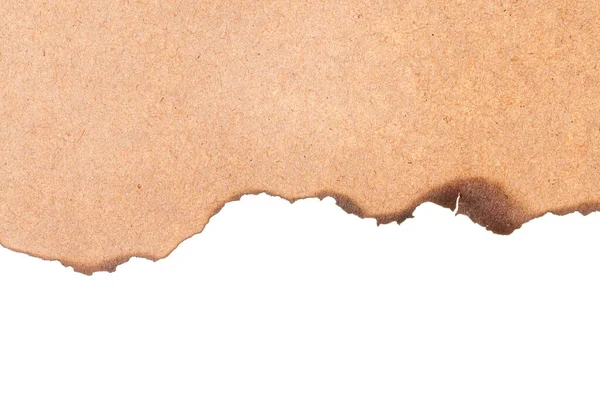 Kırpma Yolu Ile Beyaz Arkaplanda Yarı Izole Kahverengi Kağıt Yak — Stok fotoğraf