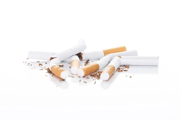 Broken Cigarette White Background — Stock Photo, Image