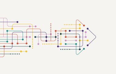 Soyut ok yönü. Teknoloji geçmişi. Yüksek hız. Yüksek teknoloji.