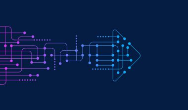 Soyut ok yönü. Teknoloji geçmişi. Yüksek hız. Yüksek teknoloji.