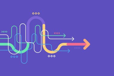 Soyut ok yönü. Teknoloji geçmişi. Yüksek hız. Yüksek teknoloji.