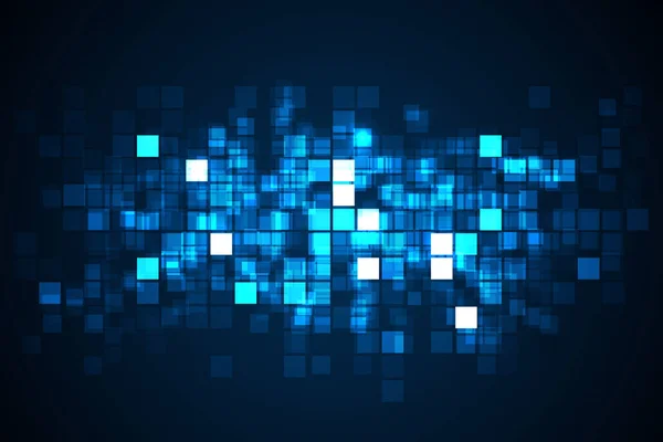 Dijital teknoloji geçmişi. Dijital veri kare mavi desen piksel arkaplanı