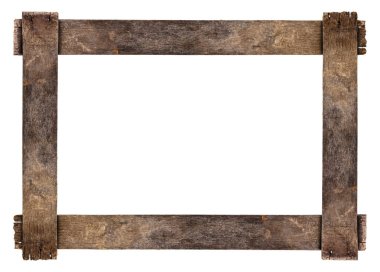  Tahta fotoğraf çerçevesi beyaz arkaplanda izole edildi