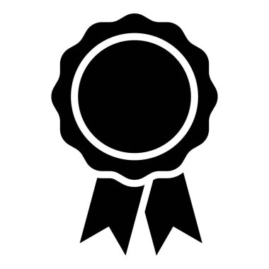 Beyaz arkaplanda siyah madalya simgesi