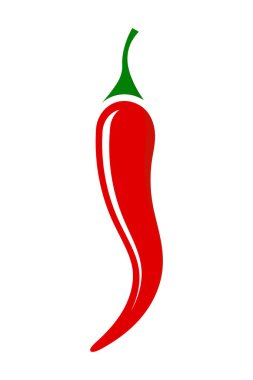 Beyaz arkaplanda kırmızı kırmızı kırmızı biber simgesi