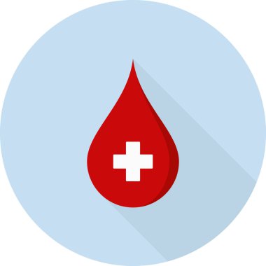 Kan bağış ikonu, uzun gölge tarzı.