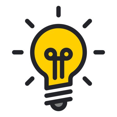 Ampul simgesi beyaz arkaplanda izole edildi