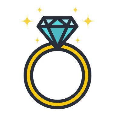 Elmas nişan yüzüğü ikonu, elmas alyans