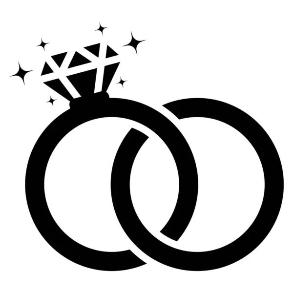 Ikona Pierścionka Zaręczynowego Diamentowa Obrączka — Wektor stockowy