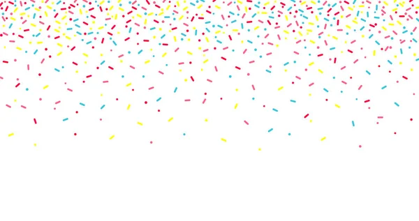 Sfondo Colorato Sprinkles Banner Colorato Caduta Decorativo Sprinkles Sfondo — Vettoriale Stock