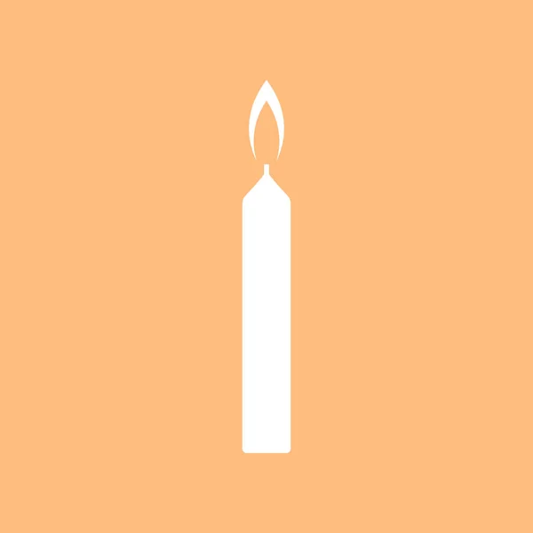Candle Ikon Orange Bakgrund — Stock vektor
