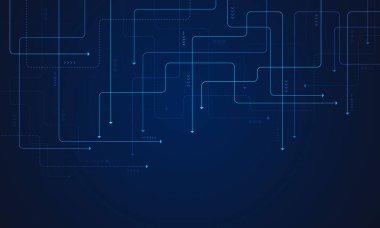 Dijital teknoloji mavi arka plan. Teknoloji hattı ışığı kavramı. Devre tahtası arka plan teknolojisi.