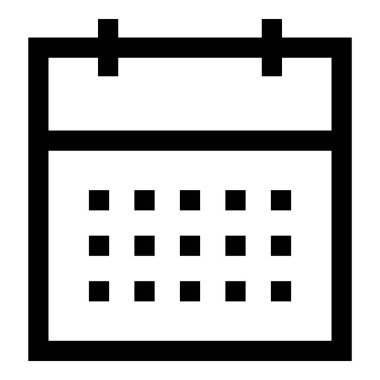 Takvim simgesi beyaz arkaplanda izole edildi