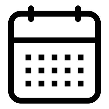 Takvim simgesi beyaz arkaplanda izole edildi