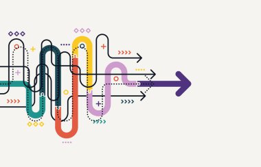 Soyut ok yönü. Teknoloji geçmişi. Yüksek hız. Yüksek teknoloji.